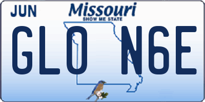 MO license plate GL0N6E