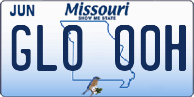 MO license plate GL0O0H