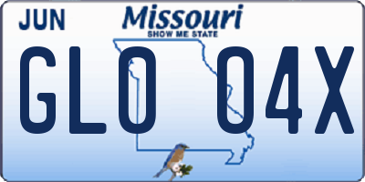 MO license plate GL0O4X