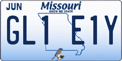 MO license plate GL1E1Y