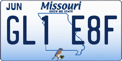 MO license plate GL1E8F
