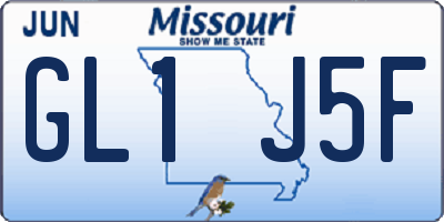 MO license plate GL1J5F