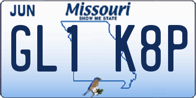 MO license plate GL1K8P