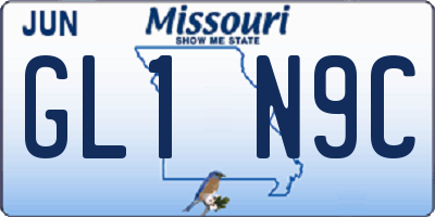 MO license plate GL1N9C