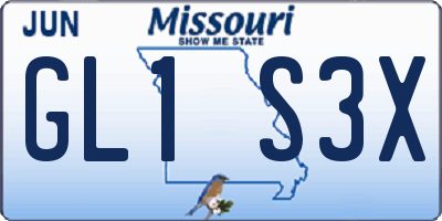 MO license plate GL1S3X