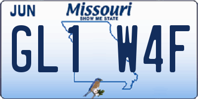 MO license plate GL1W4F