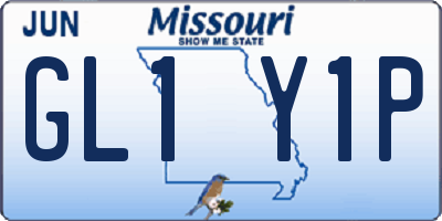 MO license plate GL1Y1P