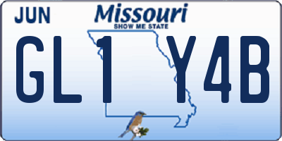 MO license plate GL1Y4B
