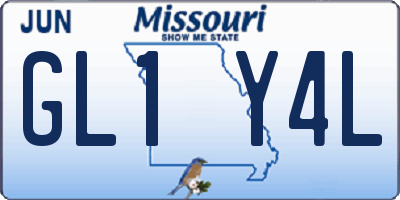 MO license plate GL1Y4L
