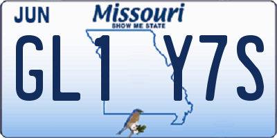 MO license plate GL1Y7S