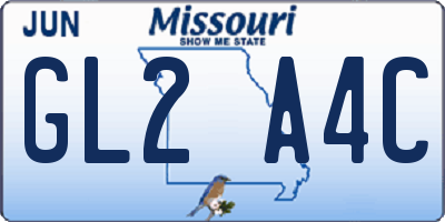 MO license plate GL2A4C