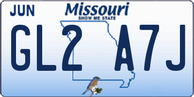 MO license plate GL2A7J