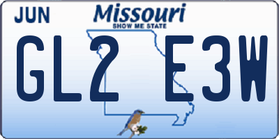 MO license plate GL2E3W