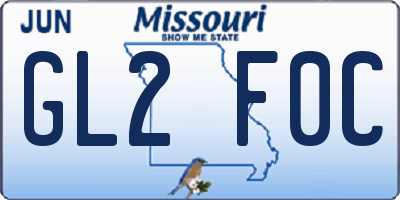 MO license plate GL2F0C