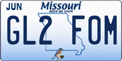 MO license plate GL2F0M