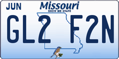 MO license plate GL2F2N