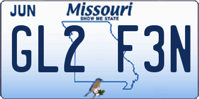 MO license plate GL2F3N