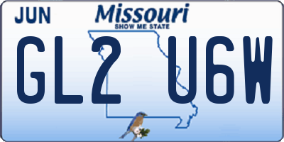 MO license plate GL2U6W