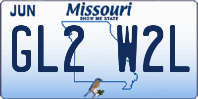 MO license plate GL2W2L