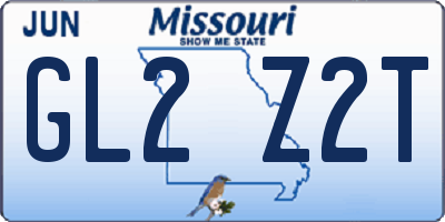 MO license plate GL2Z2T
