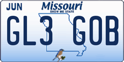 MO license plate GL3G0B