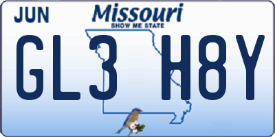 MO license plate GL3H8Y
