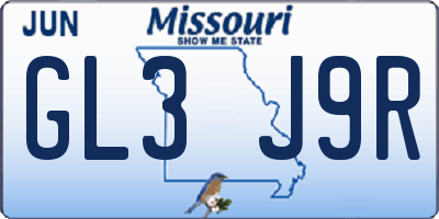 MO license plate GL3J9R