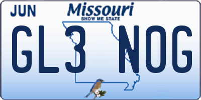 MO license plate GL3N0G
