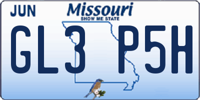 MO license plate GL3P5H