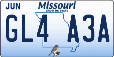 MO license plate GL4A3A