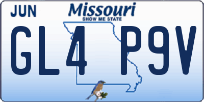 MO license plate GL4P9V
