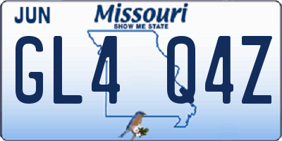 MO license plate GL4Q4Z