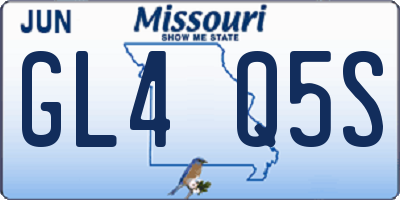 MO license plate GL4Q5S
