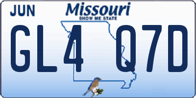MO license plate GL4Q7D