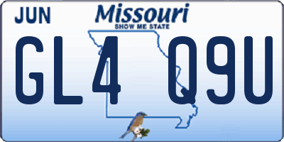 MO license plate GL4Q9U