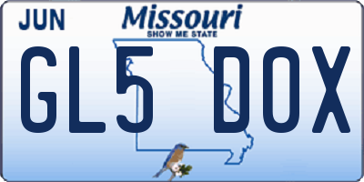 MO license plate GL5D0X