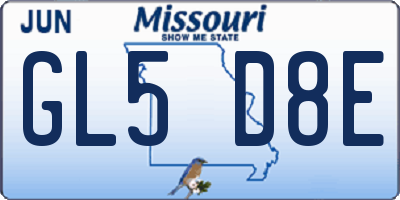 MO license plate GL5D8E