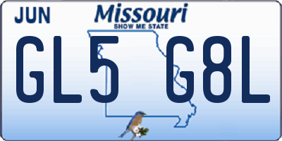 MO license plate GL5G8L