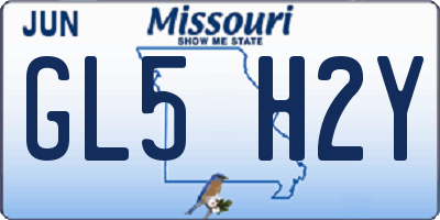 MO license plate GL5H2Y