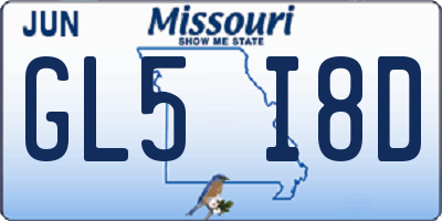 MO license plate GL5I8D