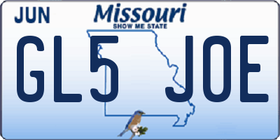 MO license plate GL5J0E