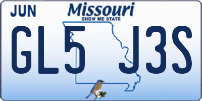 MO license plate GL5J3S