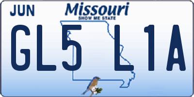 MO license plate GL5L1A