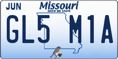 MO license plate GL5M1A