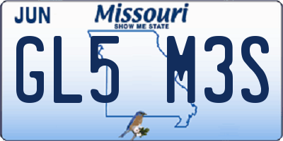 MO license plate GL5M3S