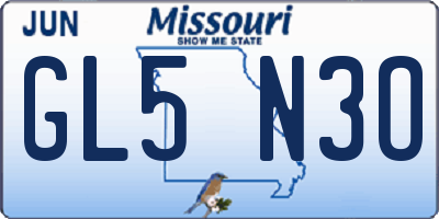 MO license plate GL5N3O