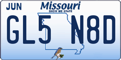 MO license plate GL5N8D