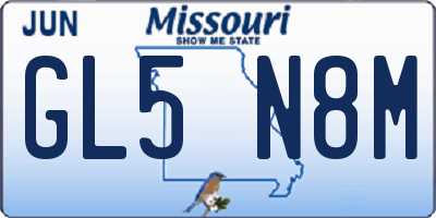 MO license plate GL5N8M