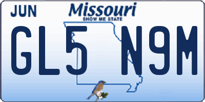 MO license plate GL5N9M