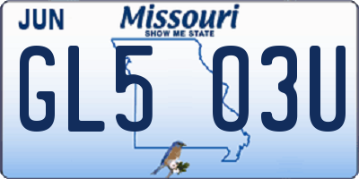 MO license plate GL5O3U